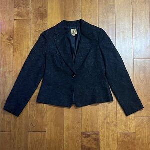 Kasper Jacard Textured Button Blazer Size 8 Cropped Sparkle Y2K Event 90’s
